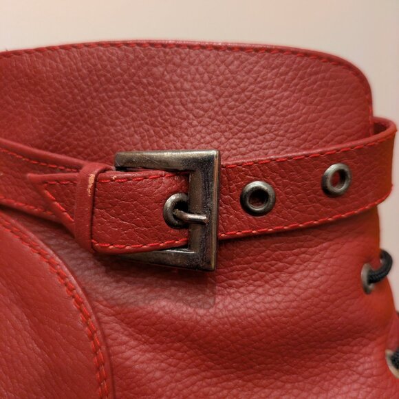 Red leather heels made in Mexico - Picture 7 of 8